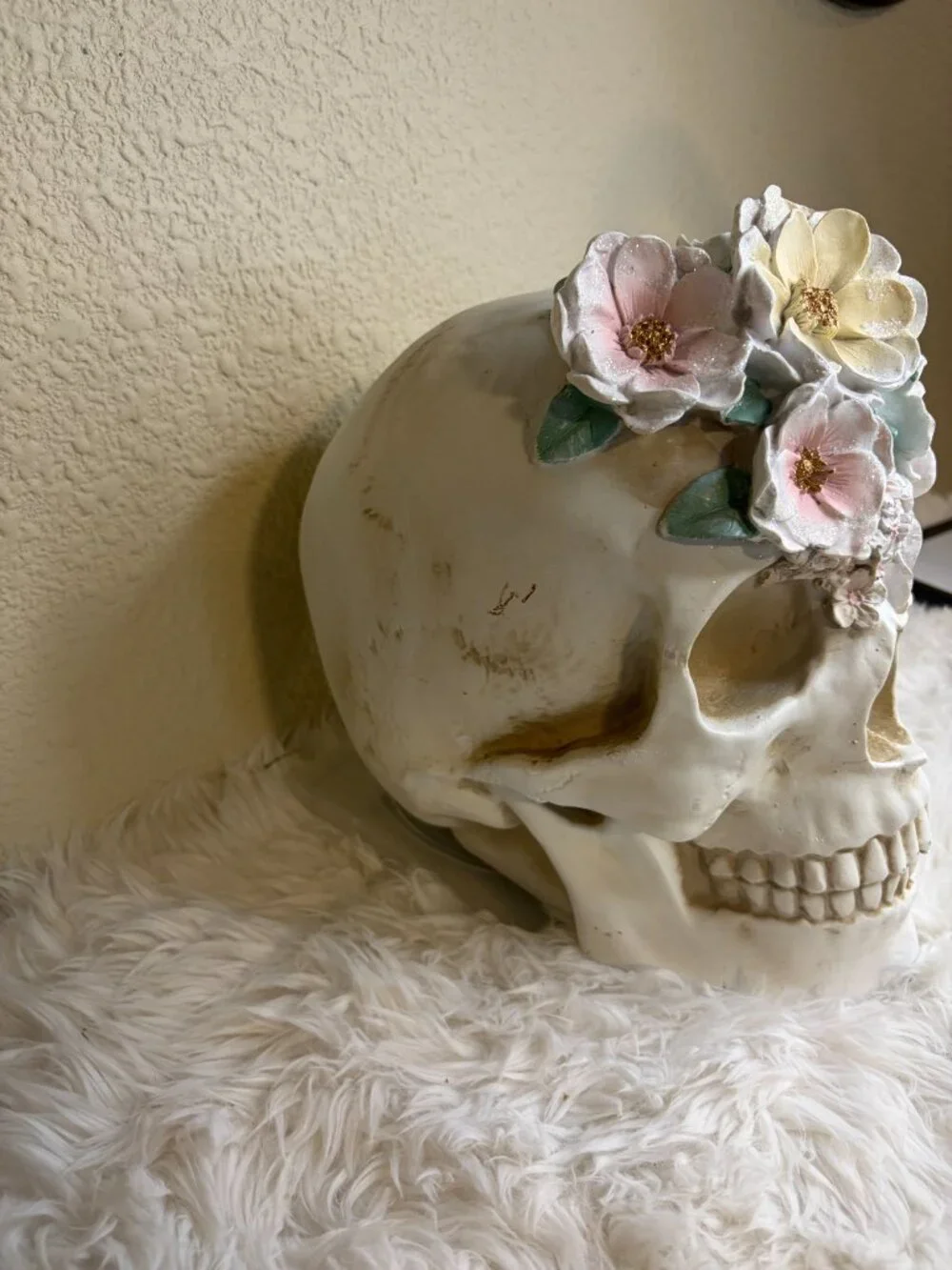 Floral Skull Halloween Decor Gothic Skeleton Vase Day of the Dead 10